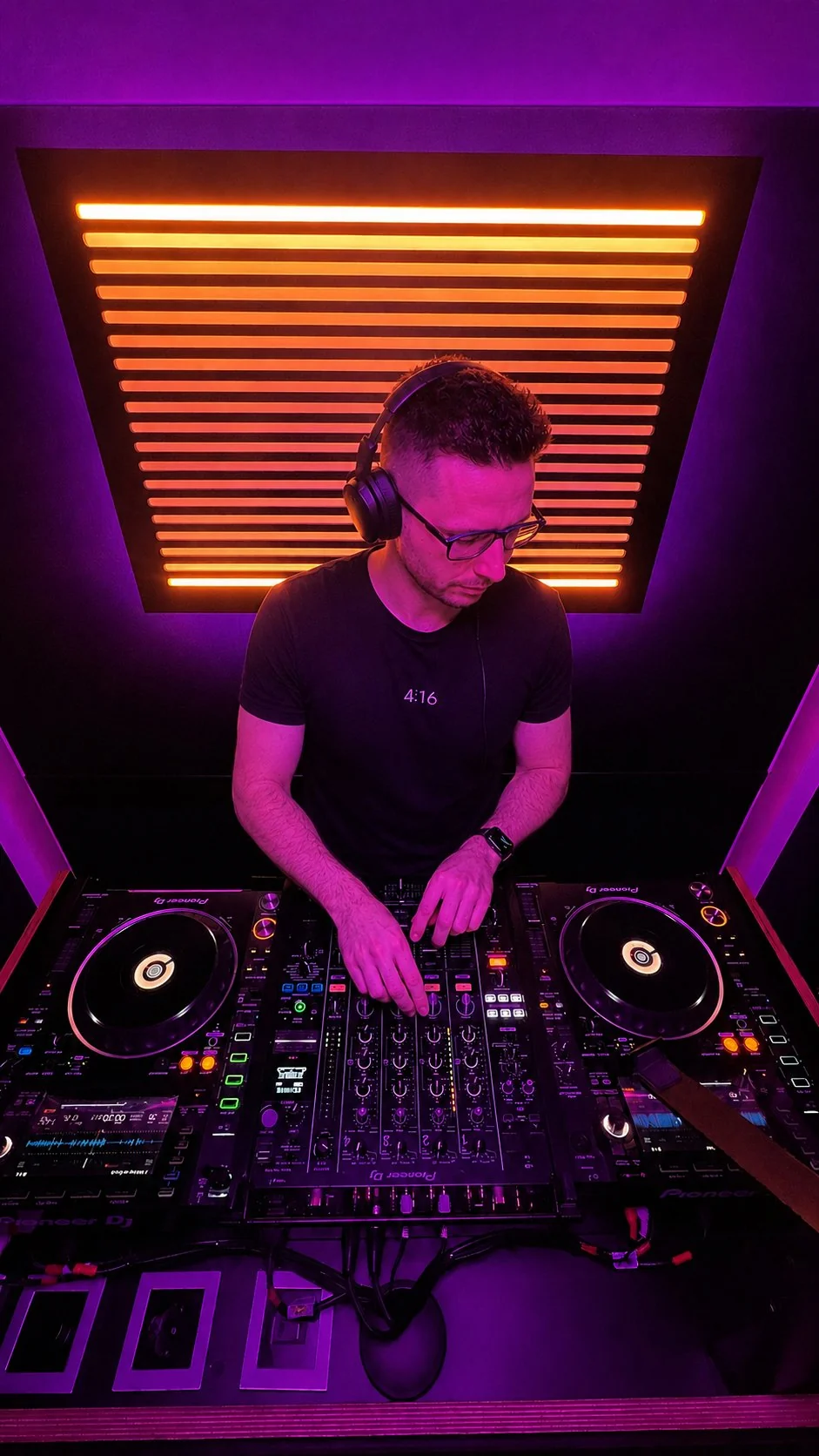 Draufsicht auf DJ-Setup