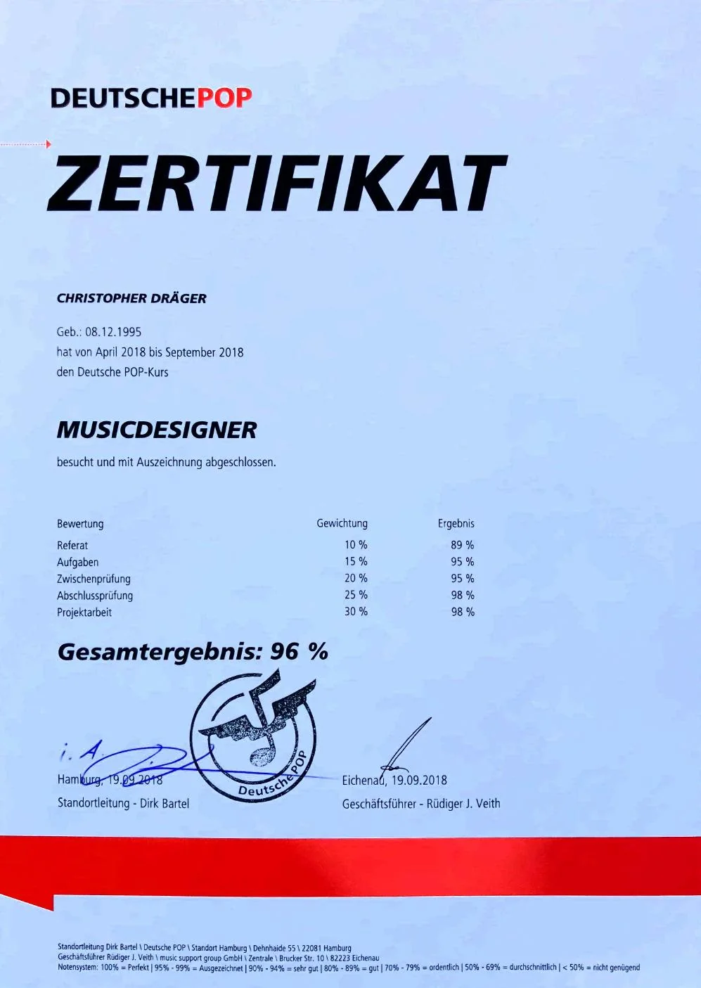 Musicdesigner Zertifikat